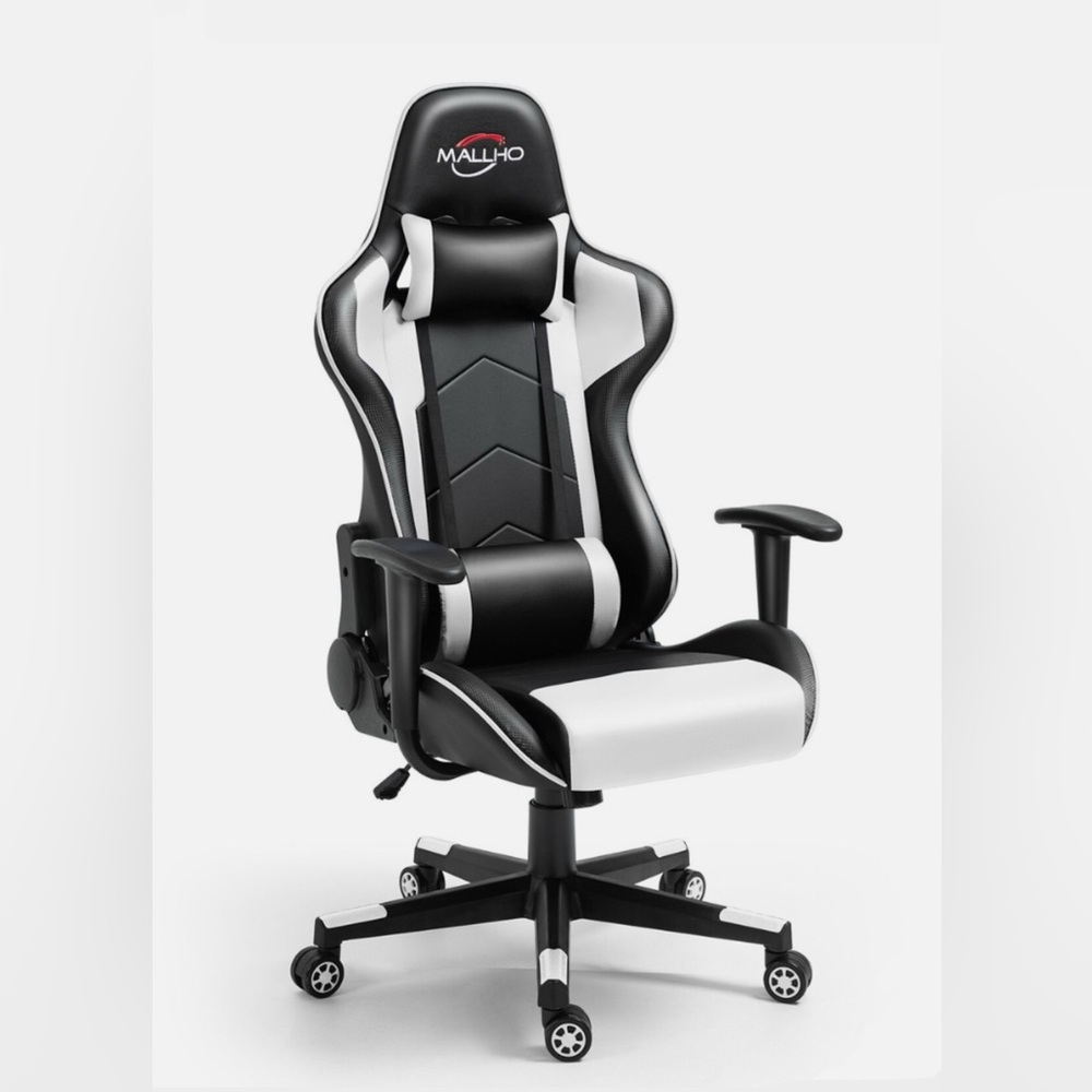 Mallho Black and White Gaming Chair